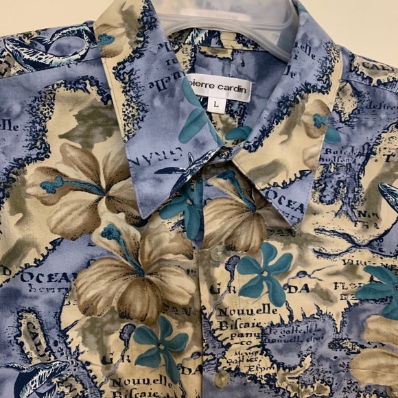 Pierre Cardin Hawaiian Shirt Size L - Picture 6 of 9